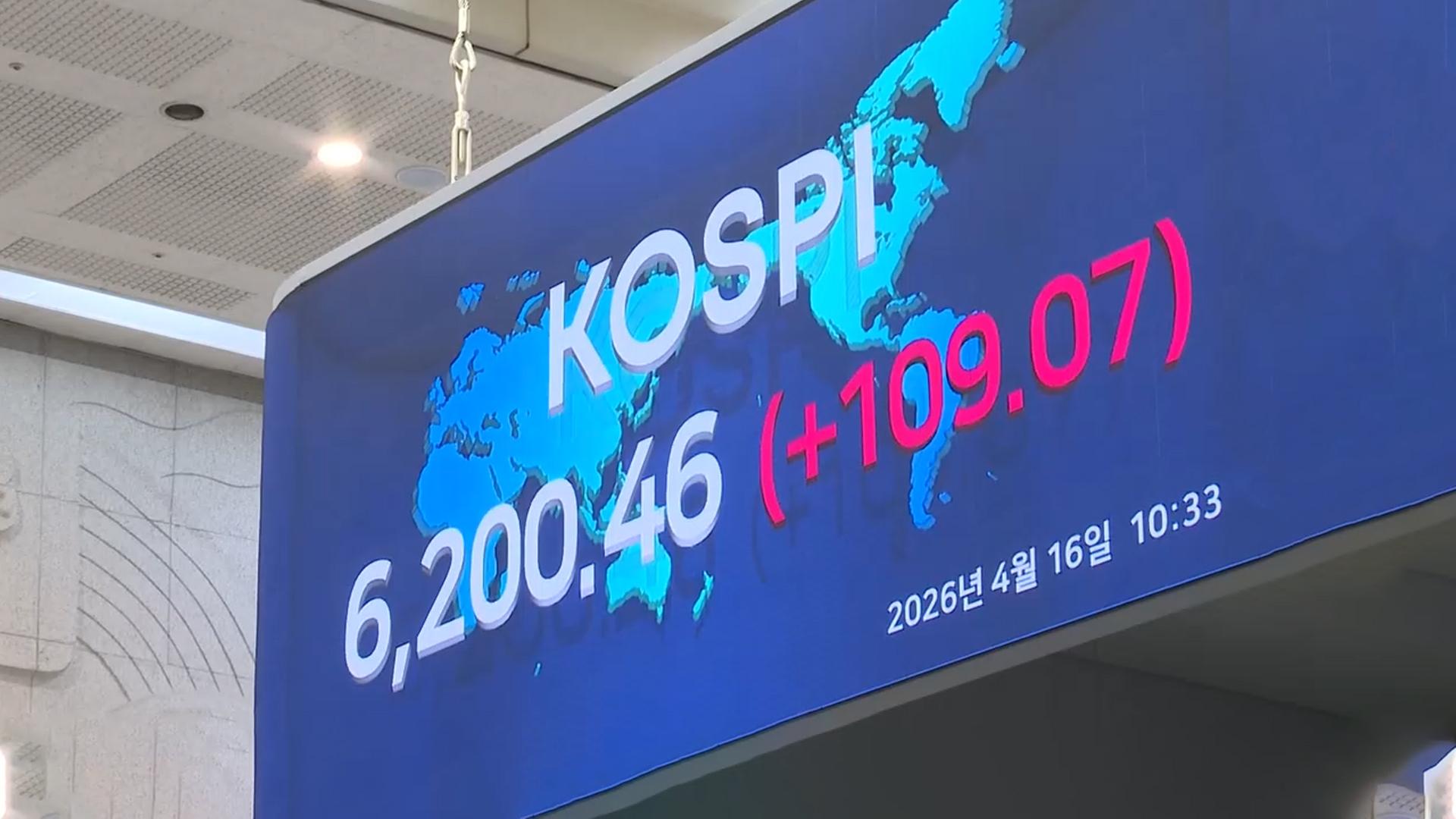 종전 기대에 코스피 랠리…장중 6,200선 탈환